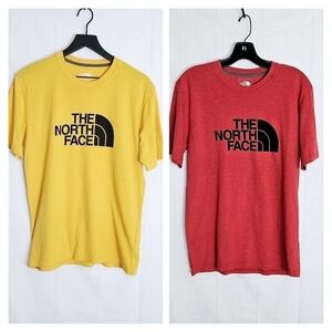The North Face Red/Yellow Bundle Of Two Cotton Short Sleeve Men T-Shirts Size S